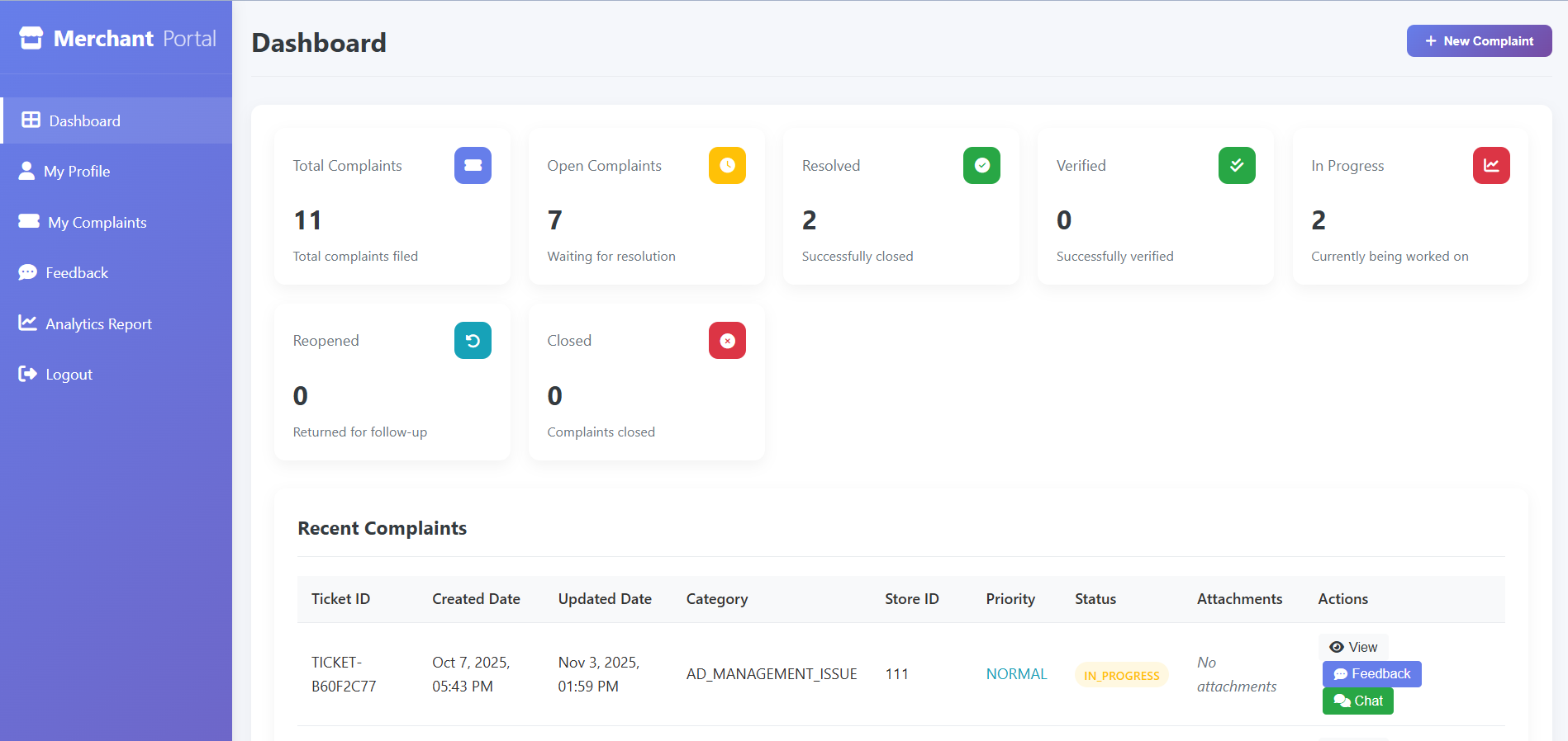 Merchant Dashboard